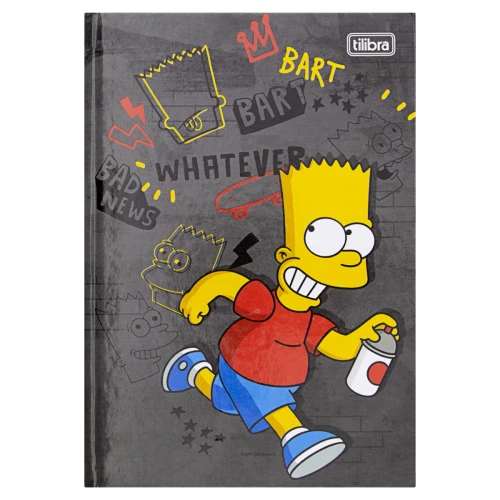 CADERNO CAPA DURA BROCHURA THE SIMPSONS TILIBRA 140MM X 200MM 96 FOLHAS