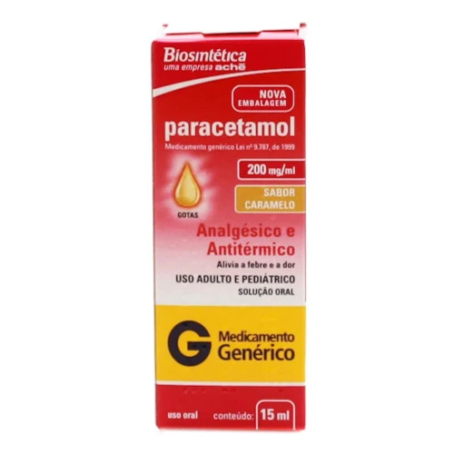 PARACETAMOL GOTAS 200MG ML GENÉRICO BIOSINTÉTICA 15ML