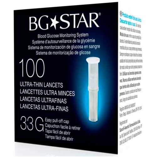 LANCETAS BGSTAR SANOFI AVENTIS 100 UNIDADES