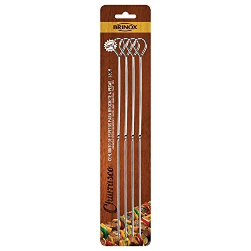 CJ ESPETO PARA BROCHETE BRINOX 4PCS 28CM
