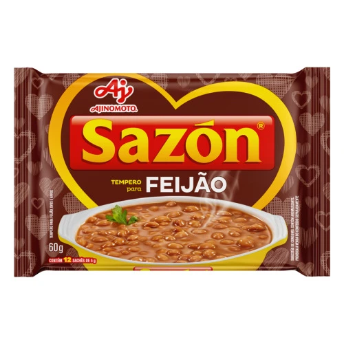 TEMPERO PARA FEIJÃO SAZÓN PACOTE 60G 12 UNIDADES