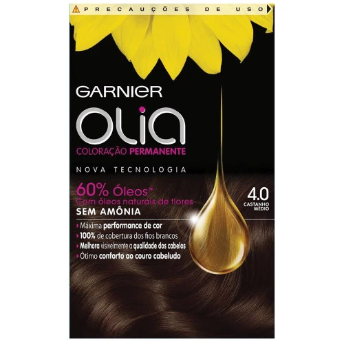 TINTURA PERMANENTE GARNIER OLIA 4 0 CASTANHO MÉDIO