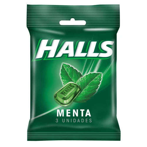 BALA HALLS MENTA 102G BAG (3 UNIDADES)