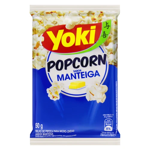 PIPOCA PARA MICROONDAS MANTEIGA YOKI 50G