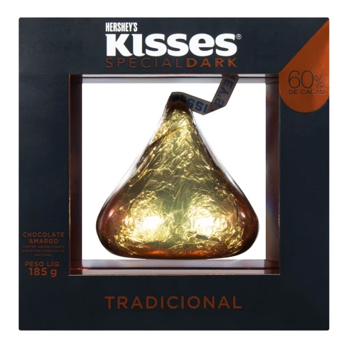 CHOCOLATE AMARGO 60 DE CACAU TRADICIONAL HERSHEY S KISSES SPECIAL DARK CAIXA 185G