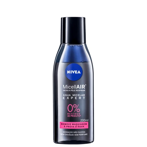 ÁGUA MICELAR EXPERT SEM PERFUME NIVEA MICELLAIR FRASCO 200ML