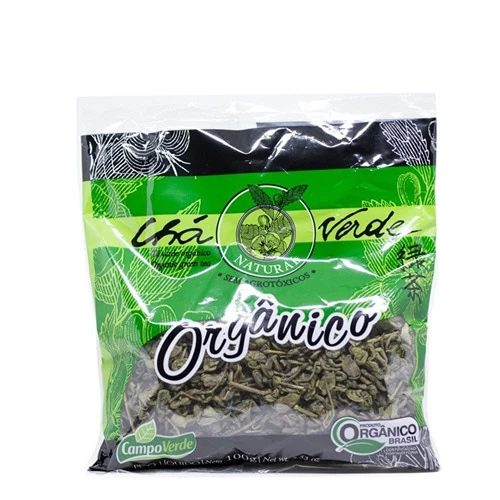 CHÁ VERDE ORGÂNICO 1 PACOTE DE 100G - CAMPO VERDE