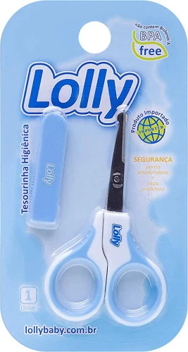TESOURA INFANTIL COM CAPA SPECIAL LOLLY AZUL