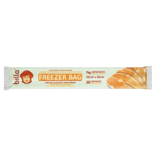 SACO PLÁSTICO FREEZER BAG 7KG BILLA 50 UNIDADES