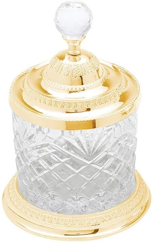 POTE MULTIUSO DE ZAMAK CRISTAL LYOR DOURADO 15 X 15 X 21 CM