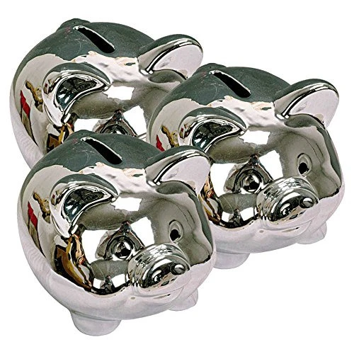 COFRE PORQUINHO DCLUB PRATEADO