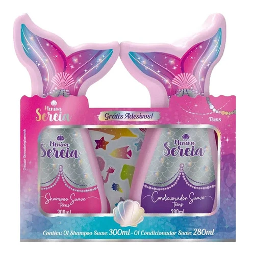 KIT BIOTROPIC MENINA SEREIA SHAMPOO 300ML  CONDICIONADOR 280ML  ADESIVOS