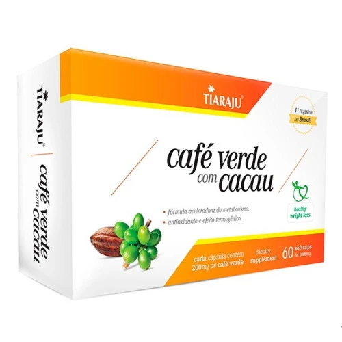 CAFÉ VERDE COM CACAU 60 SOFTS 1G TIARAJU