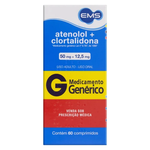 ATENOLOL CLORTALIDONA EMS CAIXA 60 COMPRIMIDOS