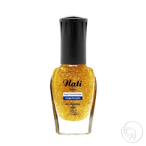 ESMALTENATI GLITTER INCOLOR DOURADO 8ML