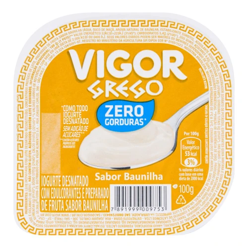 IOGURTE DESNATADO GREGO BAUNILHA VIGOR POTE 100G