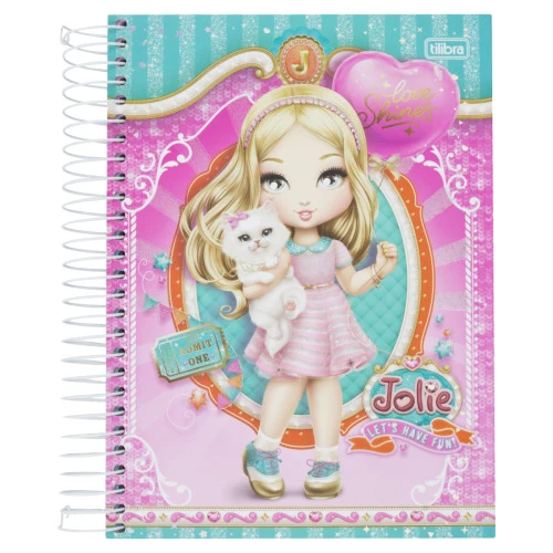 CADERNO CAPA DURA ESPIRAL LETS HAVE FUN JOLIE TILIBRA 200MM X 275MM 320 FOLHAS