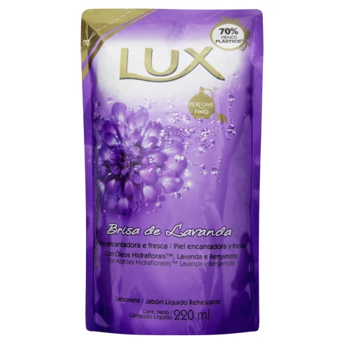 SABONETE LÍQUIDO BRISA DE LAVANDA LUX PERFUME FINO SACHÊ 220ML REFIL