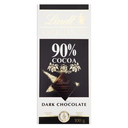 CHOCOLATE AMARGO 90 CACAU LINDT EXCELLENCE CAIXA 100G