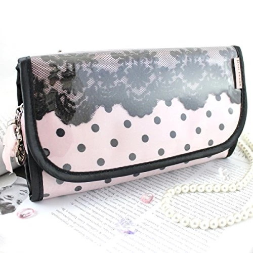 POLKA DOT ROMANCE FOLDOVER HANGING COSMETIC BAG