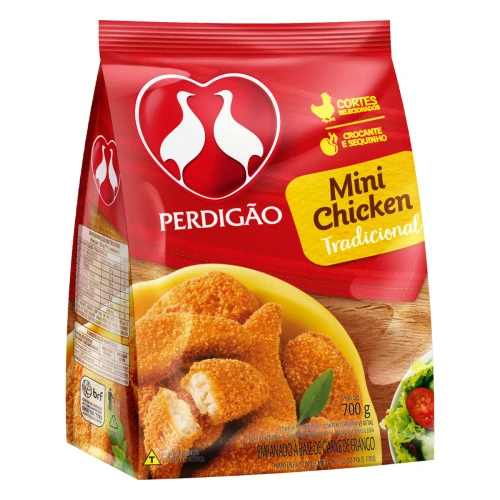 EMPANADO DE FRANGO TRADICIONAL PERDIGÃO MINI CHICKEN PACOTE 700G