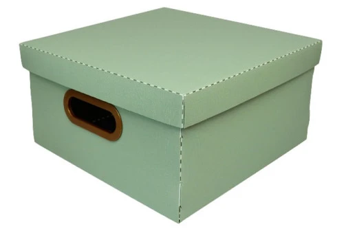 CAIXA ORGANIZADORA LINHO PROTEA VERDE LARG X COMPR ALT 29X29X15CM MEDIA