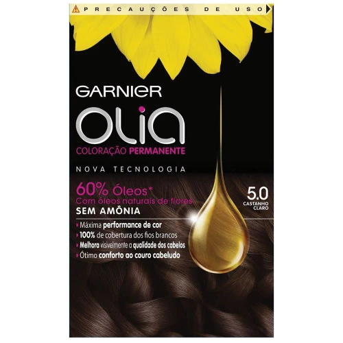 TINTURA PERMANENTE GARNIER OLIA 5 0 CASTANHO CLARO