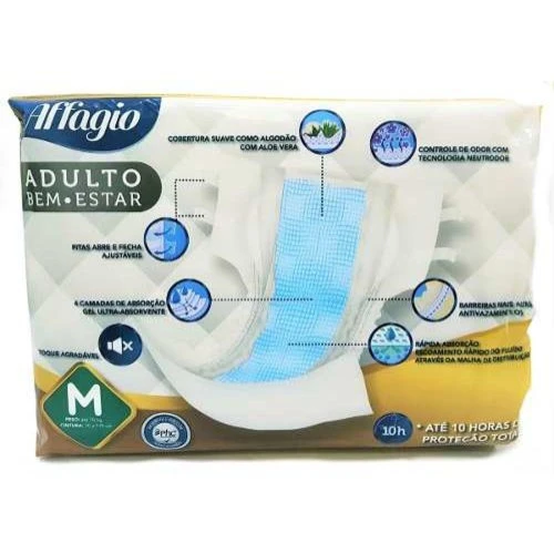 FRALDA GERIATRICA AFFAGIO ESSENCIAL G COM 8