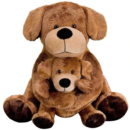 PELUCIA ANJOS BABY CACHORO COM FILHOTE CARAMELO