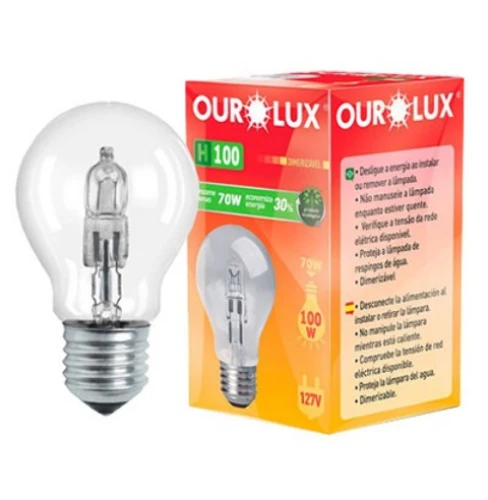 LAMPADA HALOGENA H100 70W 127V OUROLUX