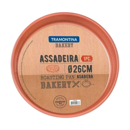 ASSADEIRA TRAMONTINA BACKERY 26CM RED CINZA
