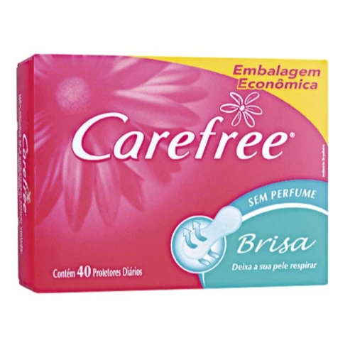 PROTETOR DIÁRIO CAREFREE BRISA SEM PERFUME PACOTE COM 40 UNIDADES
