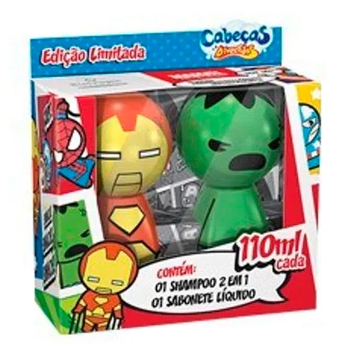 SHAMPOO 2X1 HOMEM DE FERRO  SABONETE LÍQUIDO HULK 110ML BIOTROPIC