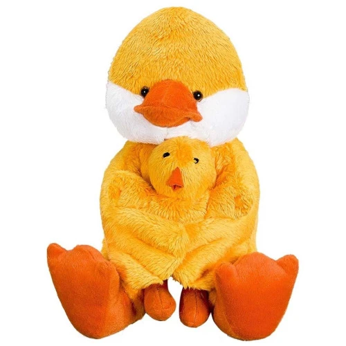 PELUCIA ANJOS BABY PATINHA COM FILHOTE OURO