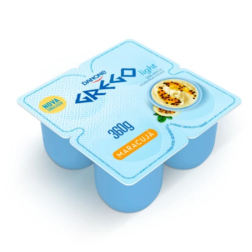 IOGURTE GREGO DANONE MARACUJÁ LIGHT 360G 4 UNIDADES
