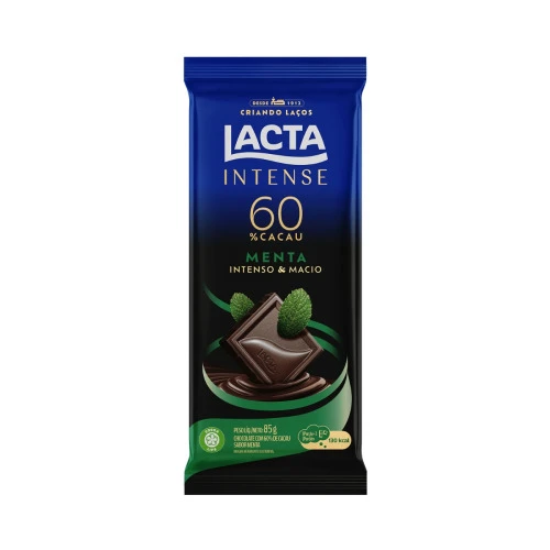 CHOCOLATE LACTA INTENSE 60% CACAU MENTA 85G
