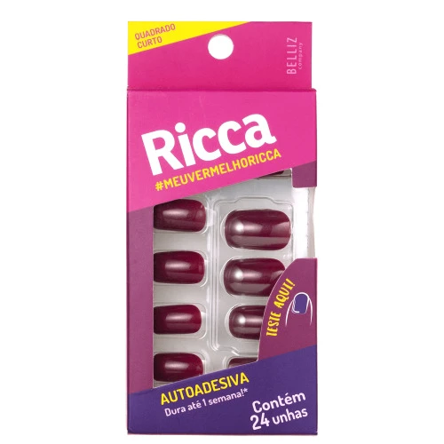 UNHA POSTICA MAESTRAL RICCA VERMELHO SEDA AUTO ADESIVA 1UN
