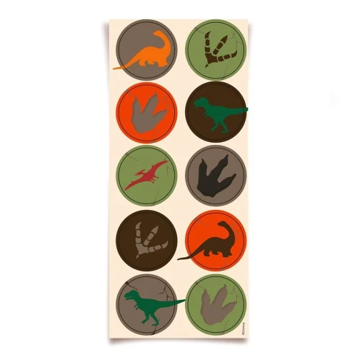 FESTA DINOSSAUROS CROMUS MUNDO DOS DINOSSAUROS ADESIVO REDONDO 30 UNIDADES