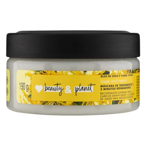 MÁSCARA DE TRATAMENTO LOVE BEAUTY AND PLANET ÓLEO DE COCO E YLANG YLANG 190G