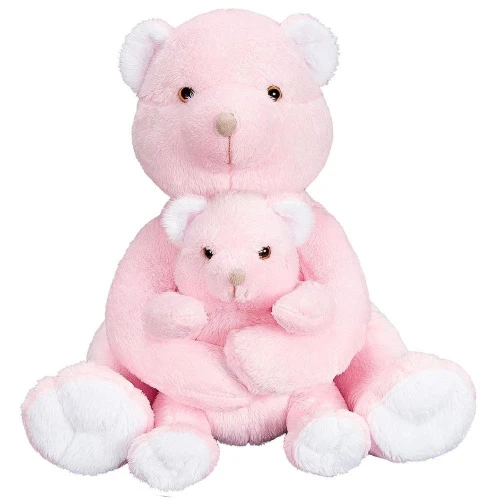 PELUCIA ANJOS URSINHA COM FILHOTES ROSA