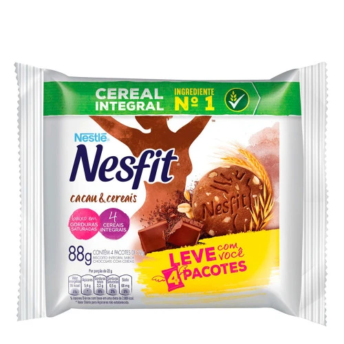 BISCOITO NESFIT CACAU E CEREAIS 88G