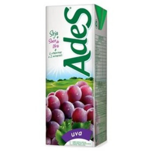 BEBIDA BASE DE SOJA UVA ADES CAIXA 1L