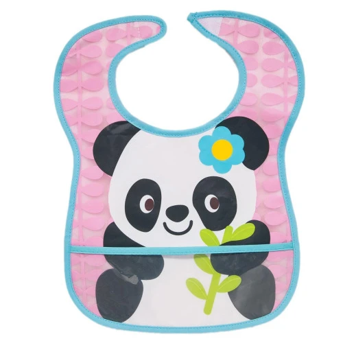 BABADOR COM BOLSO IMPERMEÁVEL PANDA BUBA BABY