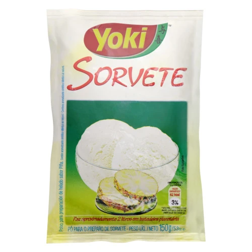 PÓ PARA SORVETE ABACAXI YOKI PACOTE 150G