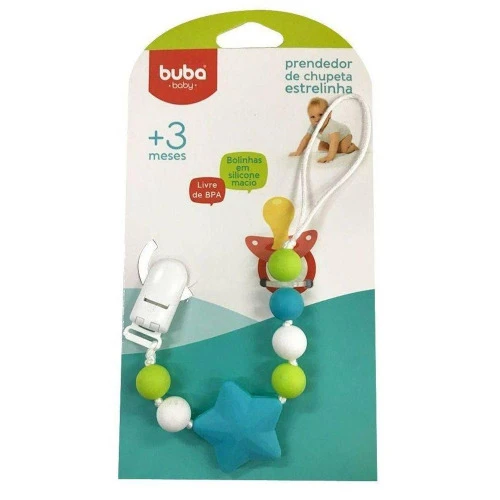PRENDEDOR DE CHUPETAS ESTRELINHA AZUL BUBA