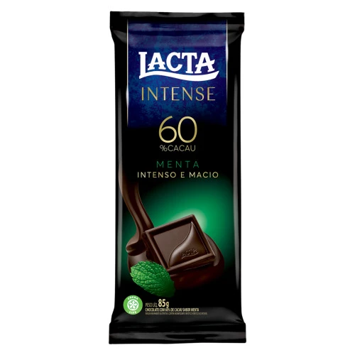 CHOCOLATE 60 CACAU MENTA LACTA INTENSE PACOTE 85G