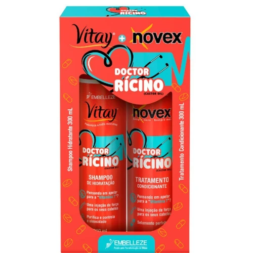 KIT NOVEX DOCTOR RÍCINO SHAMPOO 300ML  CONDICIONADOR 300ML