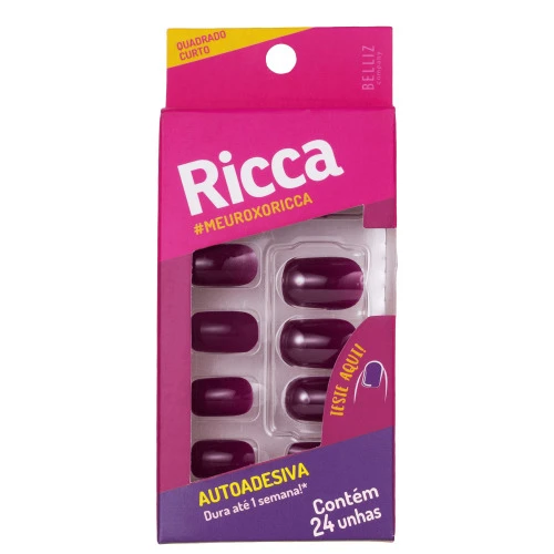 UNHA POSTICA MAESTRAL RICCA ROXO AMETISTA AUTO ADESIVA 1UN