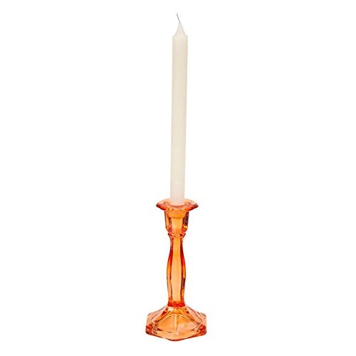 CASTIÇAL DE VIDRO ROSA