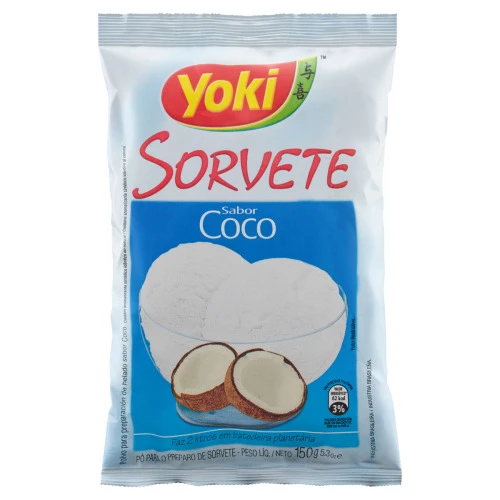 PÓ PARA SORVETE COCO YOKI PACOTE 150G